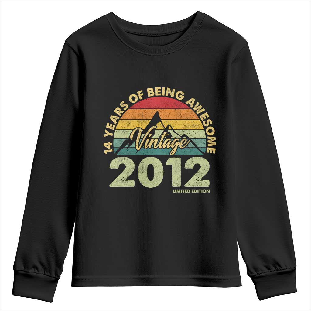 14th Birthday Youth Sweatshirt Vintage 2012 Limited Edition 14 Year Old Gift TS10 Black Print Your Wear