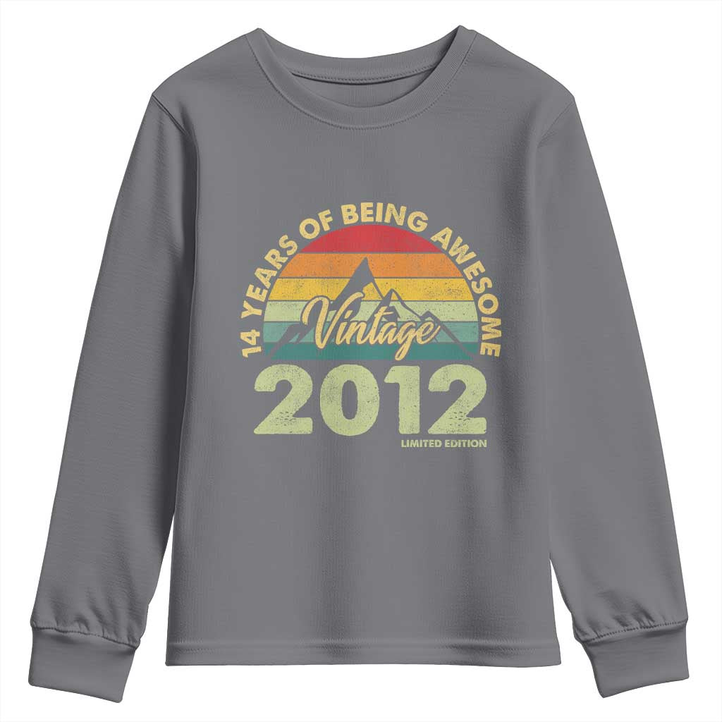 14th Birthday Youth Sweatshirt Vintage 2012 Limited Edition 14 Year Old Gift TS10 Charcoal Print Your Wear