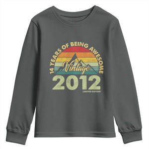 14th Birthday Youth Sweatshirt Vintage 2012 Limited Edition 14 Year Old Gift TS10 Dark Heather Print Your Wear