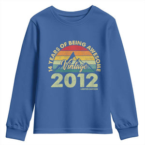 14th Birthday Youth Sweatshirt Vintage 2012 Limited Edition 14 Year Old Gift TS10 Royal Blue Print Your Wear