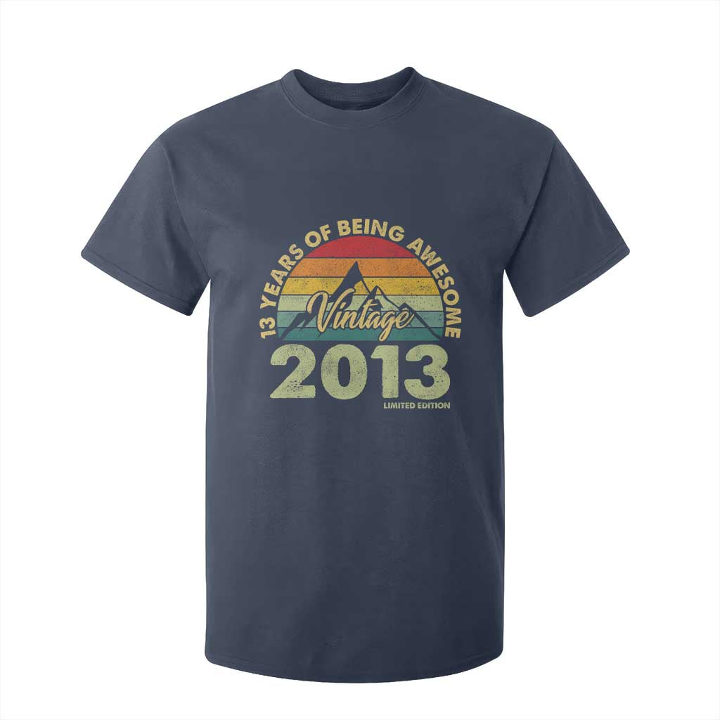 13th Birthday T Shirt For Kid Vintage 2013 Limited Edition 13 Year Old Gift TS10 Navy Print Your Wear