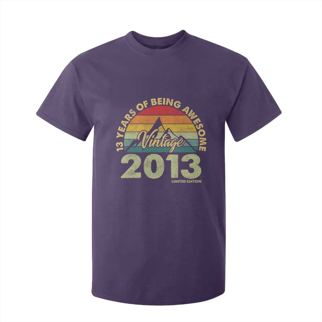 13th Birthday T Shirt For Kid Vintage 2013 Limited Edition 13 Year Old Gift TS10 Purple Print Your Wear
