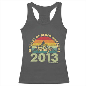 13th Birthday Racerback Tank Top Vintage 2013 Limited Edition 13 Year Old Gift TS10 Dark Heather Print Your Wear