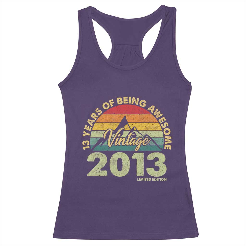 13th Birthday Racerback Tank Top Vintage 2013 Limited Edition 13 Year Old Gift TS10 Purple Print Your Wear