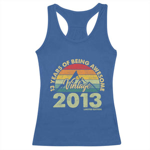13th Birthday Racerback Tank Top Vintage 2013 Limited Edition 13 Year Old Gift TS10 Royal Blue Print Your Wear