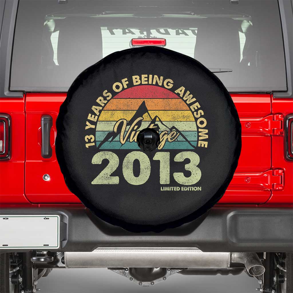 13th Birthday Spare Tire Cover Vintage 2013 Limited Edition 13 Year Old Gift TS10 Black Print Your Wear