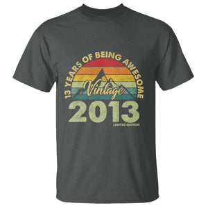 13th Birthday T Shirt Vintage 2013 Limited Edition 13 Year Old Gift TS10 Dark Heather Print Your Wear