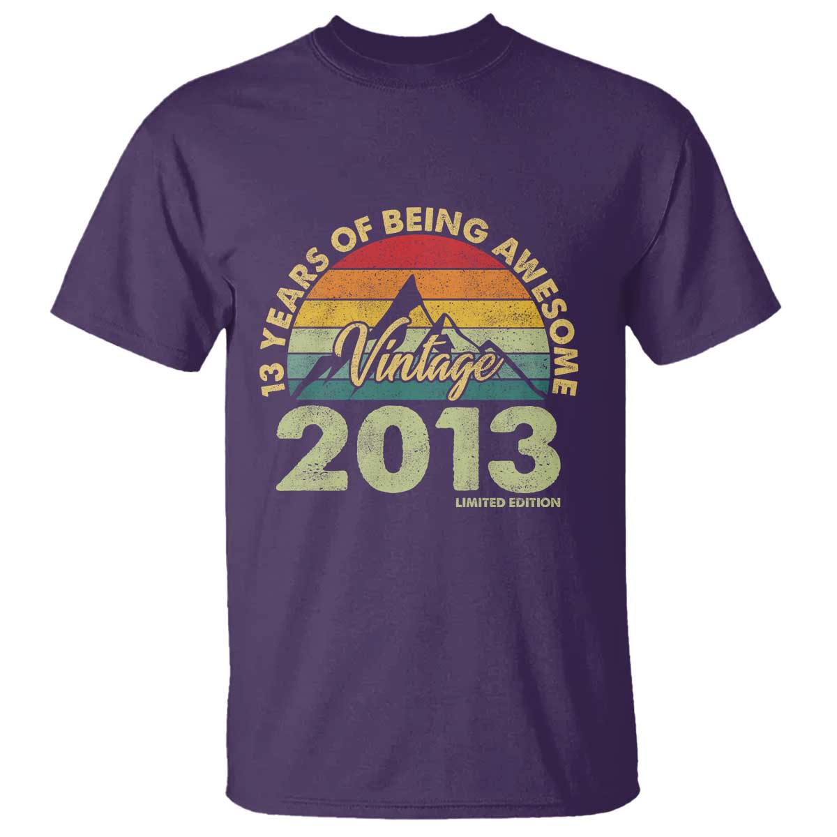 13th Birthday T Shirt Vintage 2013 Limited Edition 13 Year Old Gift TS10 Purple Print Your Wear