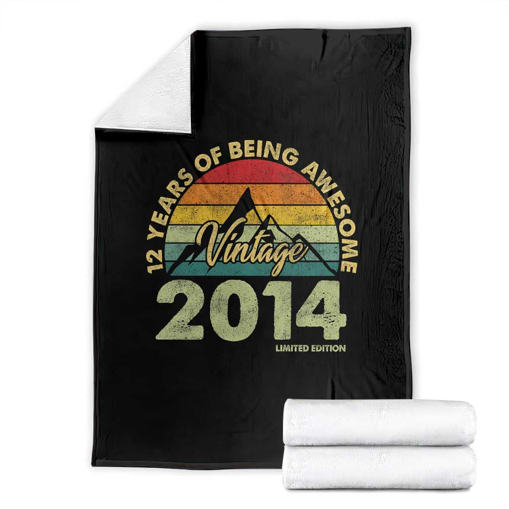 12th Birthday Throw Blanket Vintage 2014 Limited Edition 12 Year Old Gift TS10 Black Print Your Wear