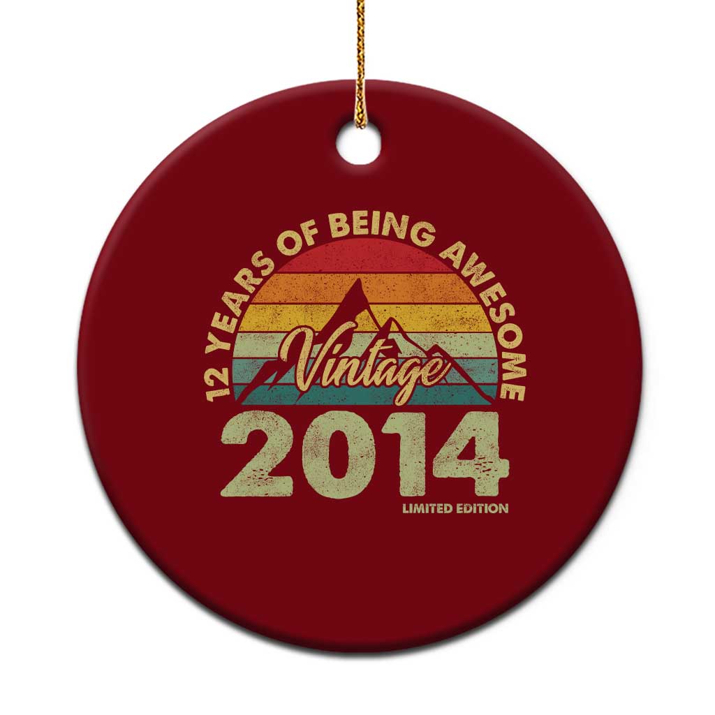 12th Birthday Ceramic Ornament Vintage 2014 Limited Edition 12 Year Old Gift TS10 1pc Red Print Your Wear