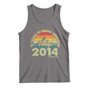 12th Birthday Tank Top Vintage 2014 Limited Edition 12 Year Old Gift TS10 Deep Heather Print Your Wear