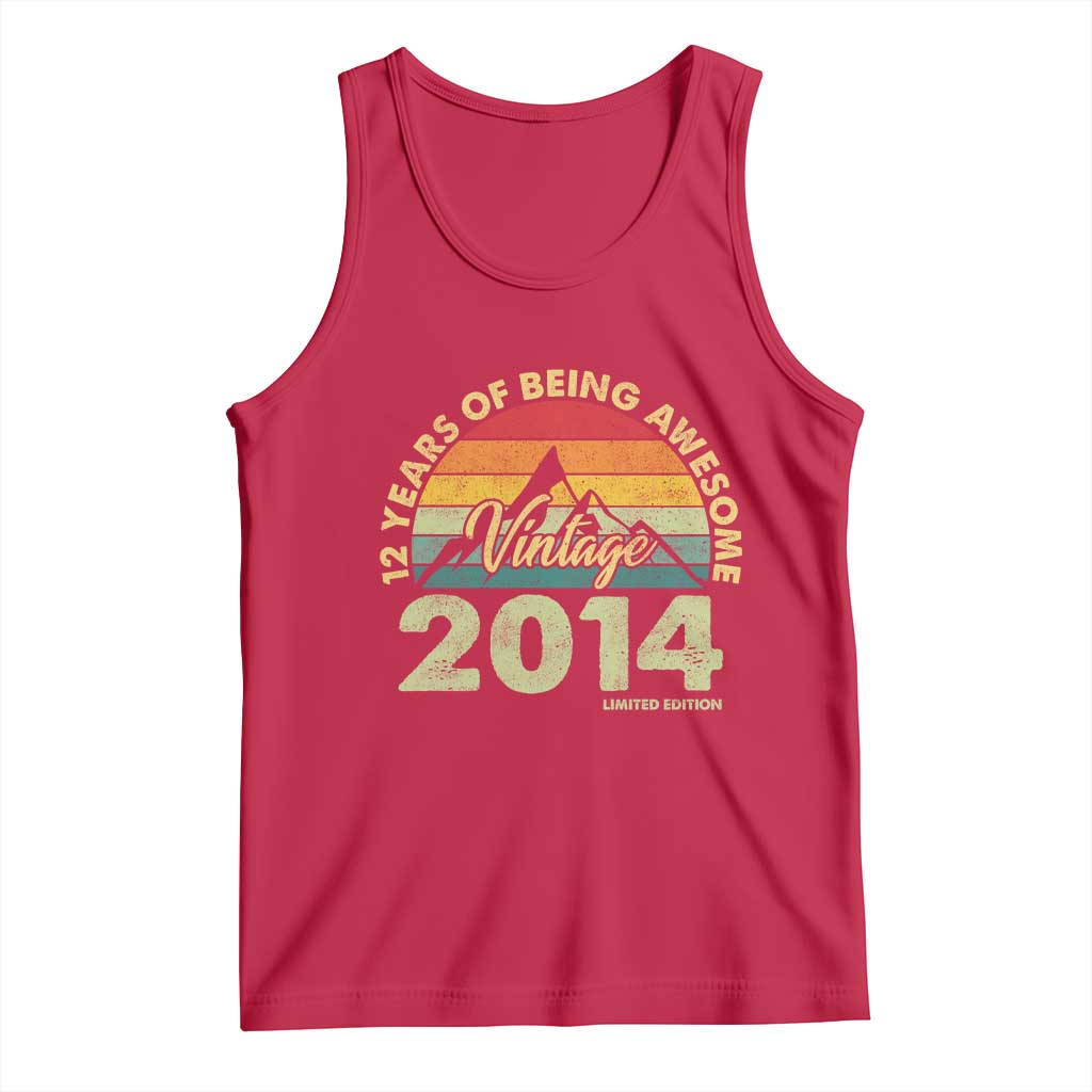 12th Birthday Tank Top Vintage 2014 Limited Edition 12 Year Old Gift TS10 Red Print Your Wear