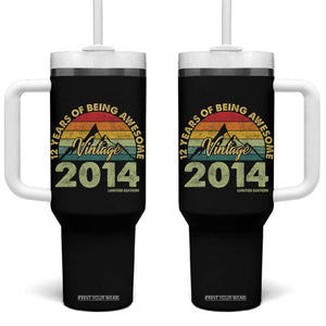12th Birthday Tumbler With Handle Vintage 2014 Limited Edition 12 Year Old Gift TS10 One Size: 40 oz Black Print Your Wear