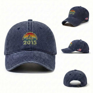 11th Birthday Washed Cotton Baseball Cap Vintage 2015 Limited Edition 11 Year Old Gift TS10 Washed Cap Universal Fit Navy Print Your Wear