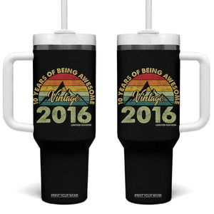 10th Birthday Tumbler With Handle Vintage 2016 Limited Edition 10 Year Old Bday Gift TS10 One Size: 40 oz Black Print Your Wear