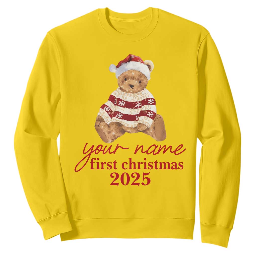 Personalised My First Christmas Sweatshirt Custom Name Newborn Baby 1st Xmas TS10 Daisy Print Your Wear