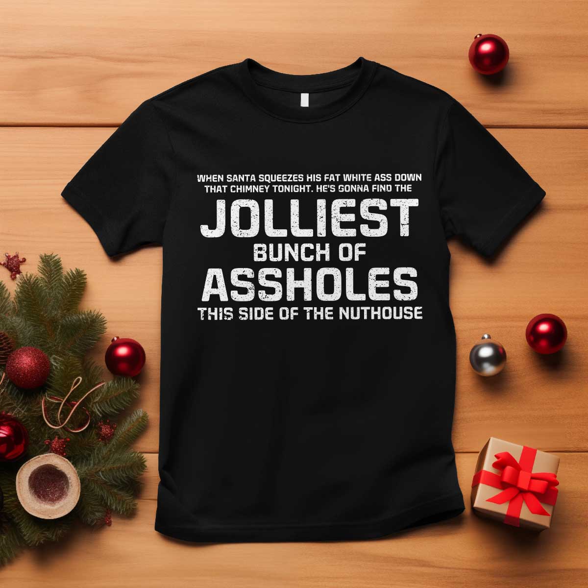 Funny Christmas T Shirt Jolliest Bunch of A-Holes Xmas Vacation TS10 Black Print Your Wear