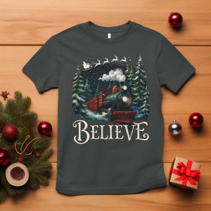 Polar Express T Shirt Christmas Believe TS10 Dark Heather Print Your Wear