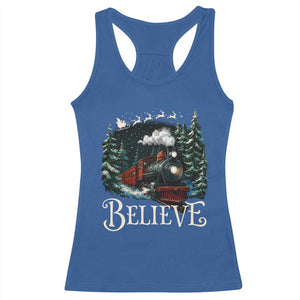 Polar Express Racerback Tank Top Christmas Believe TS10 Royal Blue Print Your Wear