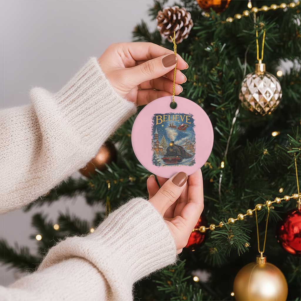 Polar Express Ceramic Ornament Retro Vintage Xmas Believe TS10 1pc Light Pink Print Your Wear