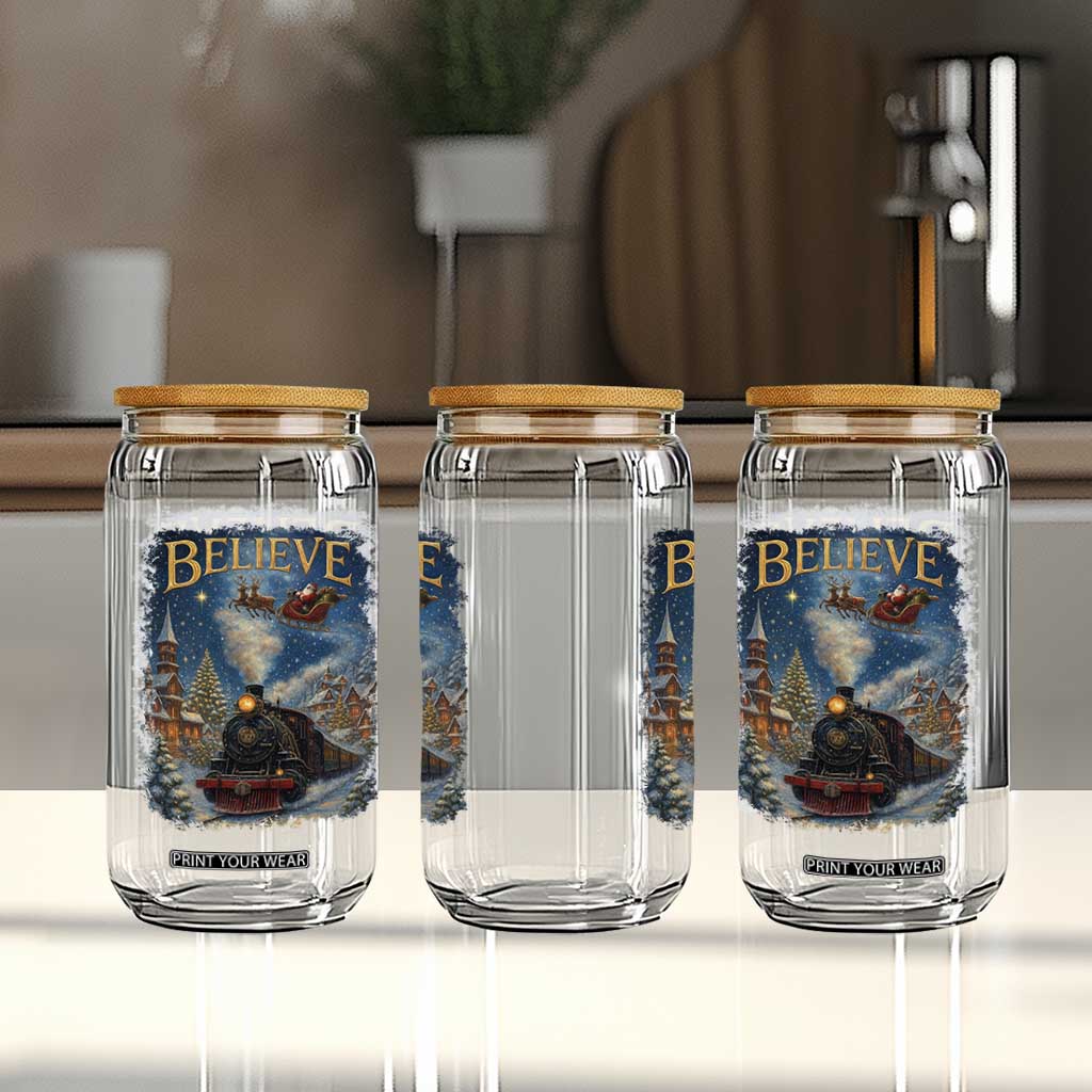Polar Express Glass Can Retro Vintage Christmas Believe TS10 Print Your Wear