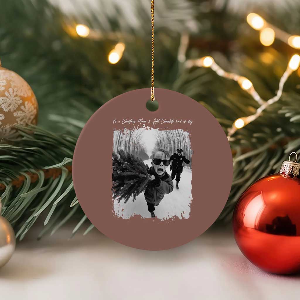 Funny Christmas Movie Ceramic Ornament Funny Kevin Home Xmas Meme Alone TS10 1pc Mocha Print Your Wear