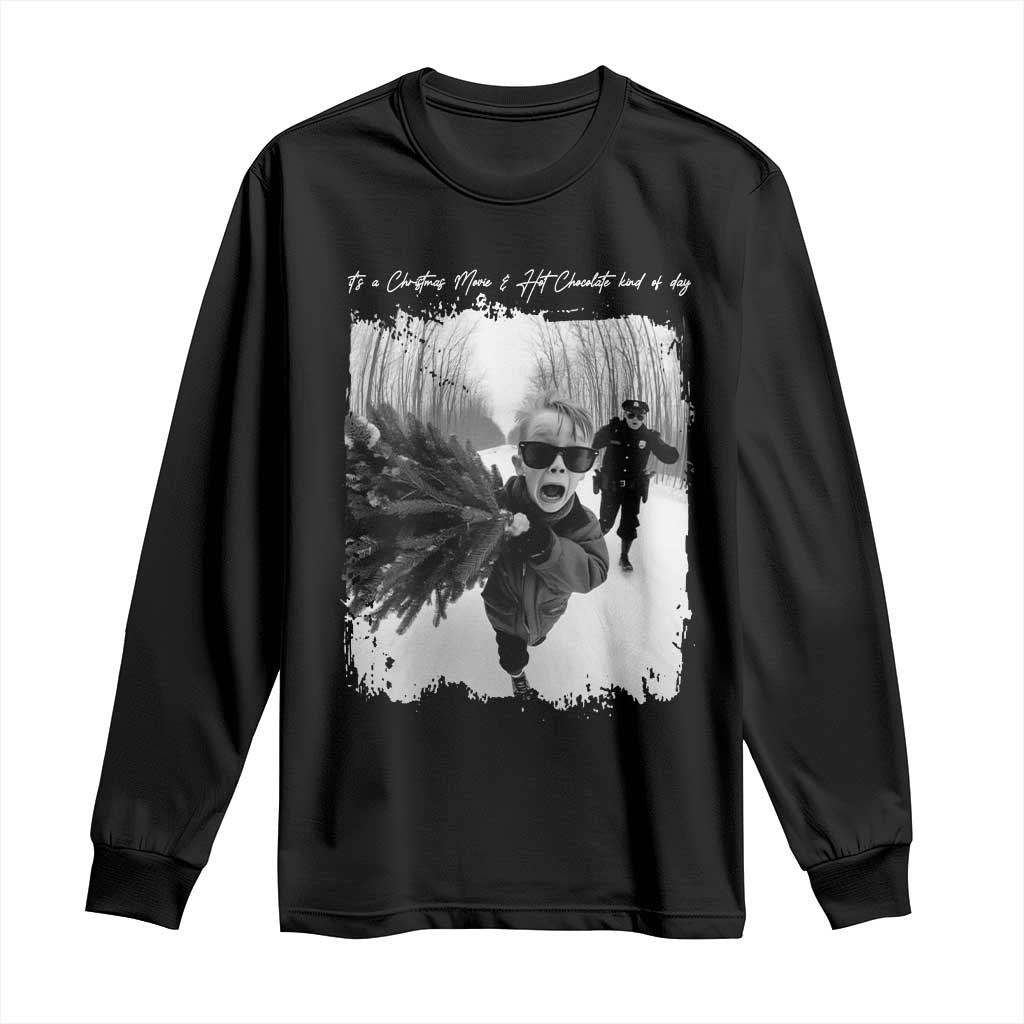 Funny Christmas Movie Long Sleeve Shirt Funny Kevin Home Xmas Meme Alone TS10 Black Print Your Wear