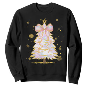Christmas Tree Bow Sweatshirt Gift For Her TS10 Black Print Your Wear
