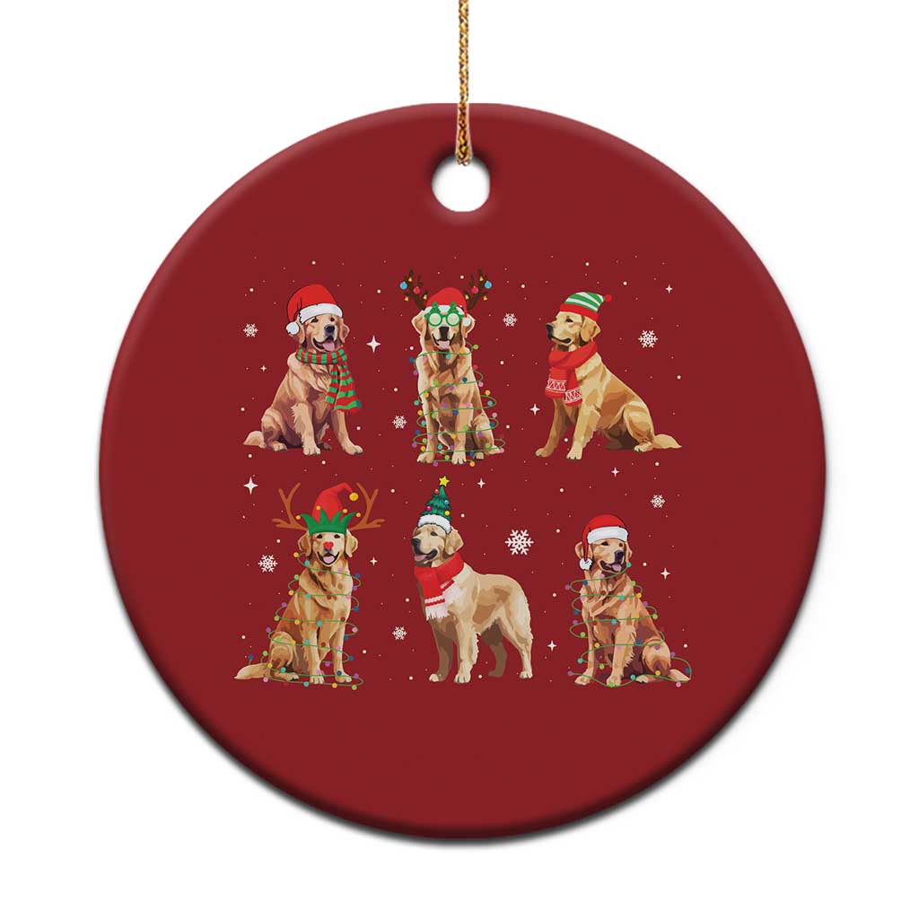 Golden Retriever Xmas Christmas Ornament Gift for Dog Lover Happy New Year Dog Xmas Lights TS10 Print Your Wear