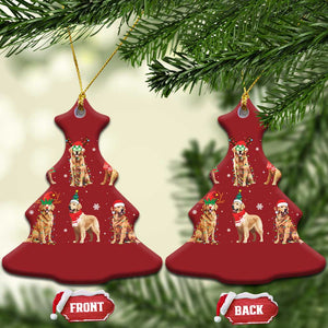 Golden Retriever Xmas Christmas Ornament Gift for Dog Lover Happy New Year Dog Xmas Lights TS10 Christmas Tree Red Print Your Wear