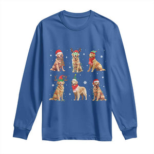 Golden Retriever Christmas Long Sleeve Shirt Gift for Dog Lover Happy New Year Dog Xmas Lights TS10 Royal Blue Print Your Wear