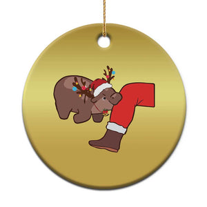 Funny Moo-Deng Christmas Christmas Ornament MooDengMas Xmas Baby Pygmy Hippo Cute Zoo For Family Tee TS10 Print Your Wear