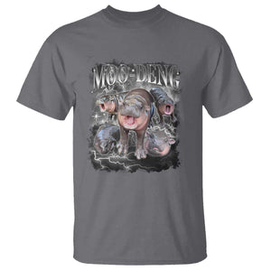 Moo Deng T Shirt Cute Baby Hippo Hippo Lover Bouncy Pig in Thai Hippopotamus TS10 Charcoal Print Your Wear