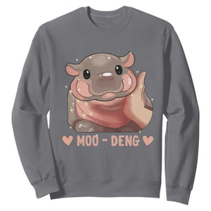 Funny Moo-Deng Sweatshirt Baby Pygmy Hippo Cute Zoo For Family Tee TS10 Charcoal Print Your Wear