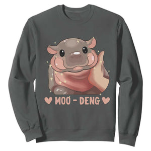 Funny Moo-Deng Sweatshirt Baby Pygmy Hippo Cute Zoo For Family Tee TS10 Dark Heather Print Your Wear