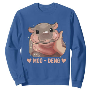 Funny Moo-Deng Sweatshirt Baby Pygmy Hippo Cute Zoo For Family Tee TS10 Royal Blue Print Your Wear