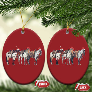 Horse Xmas Christmas Ornament Western Cowboy Cowgirl Howdy Country TS10 Oval Red Print Your Wear