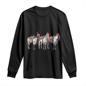 Horse Christmas Long Sleeve Shirt Western Cowboy Cowgirl Howdy Country TS10 Black Print Your Wear