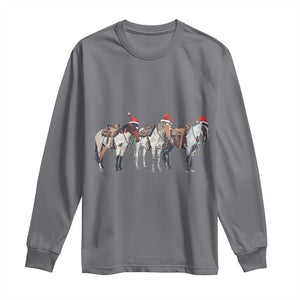 Horse Christmas Long Sleeve Shirt Western Cowboy Cowgirl Howdy Country TS10 Charcoal Print Your Wear