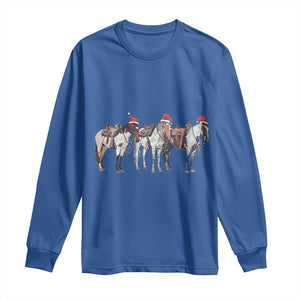 Horse Christmas Long Sleeve Shirt Western Cowboy Cowgirl Howdy Country TS10 Royal Blue Print Your Wear