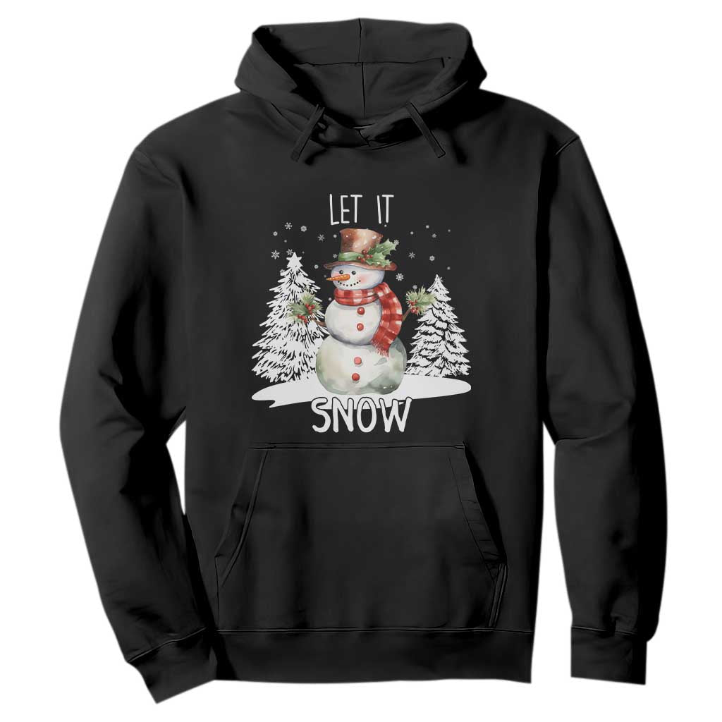 Christmas Let It Snow Hoodie Funny Snowman Snowflakes Xmas Tree TS10 Black Print Your Wear