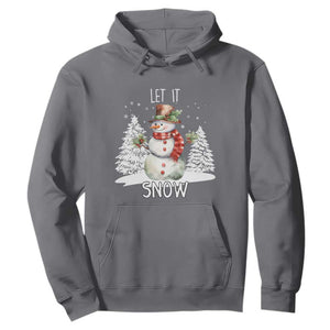 Christmas Let It Snow Hoodie Funny Snowman Snowflakes Xmas Tree TS10 Charcoal Print Your Wear