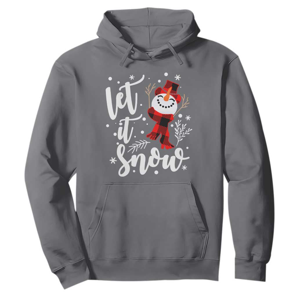 Christmas Let It Snow Hoodie Funny Snowman Snowflakes TS10 Charcoal Print Your Wear
