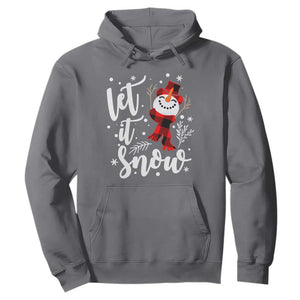 Christmas Let It Snow Hoodie Funny Snowman Snowflakes TS10 Charcoal Print Your Wear