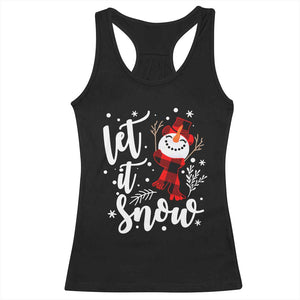 Christmas Let It Snow Racerback Tank Top Funny Snowman Snowflakes TS10 Black Print Your Wear