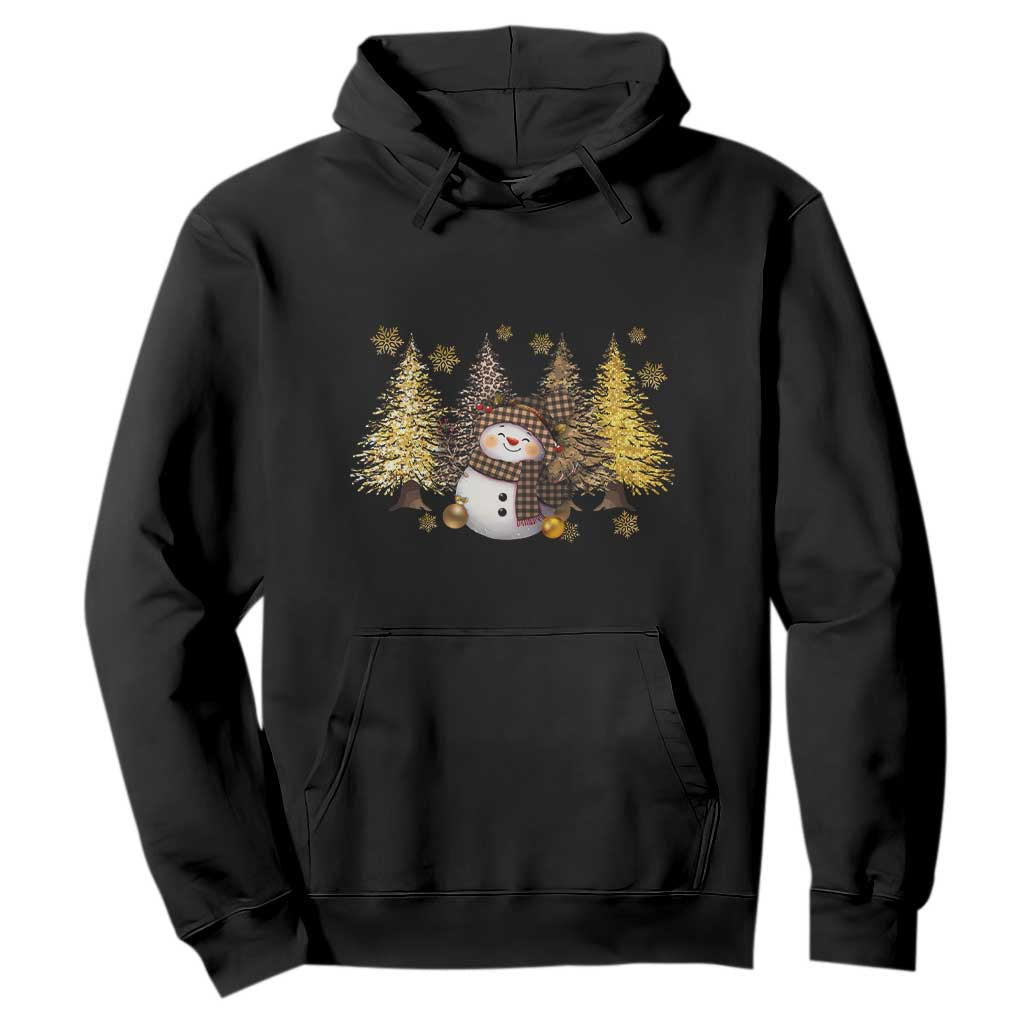 Christmas Snowman Hoodie Cute Winter Leopard Xmas Tree Farm TS10 Black Print Your Wear