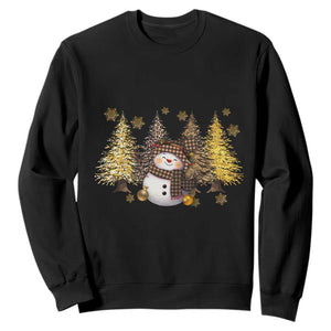 Christmas Snowman Sweatshirt Cute Winter Leopard Xmas Tree Farm TS10 Black Print Your Wear