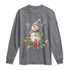 Christmas Snowman Long Sleeve Shirt Retro Winter Holiday Gift For Her TS10 Charcoal Print Your Wear