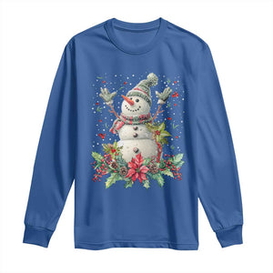 Christmas Snowman Long Sleeve Shirt Retro Winter Holiday Gift For Her TS10 Royal Blue Print Your Wear