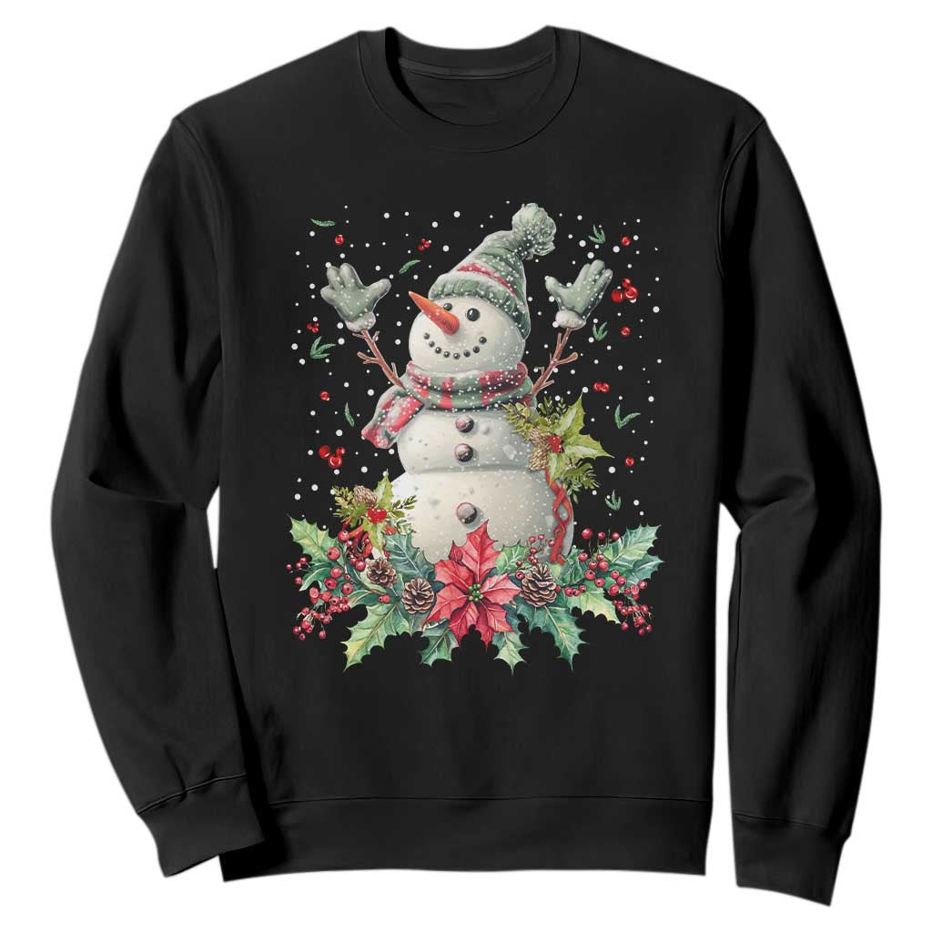 Christmas Snowman Sweatshirt Retro Winter Holiday Gift For Her TS10 Black Print Your Wear